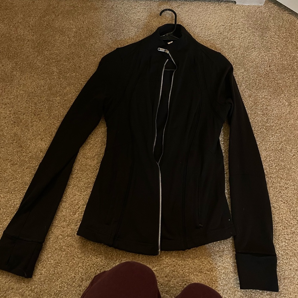 Black zip up athletic jacket